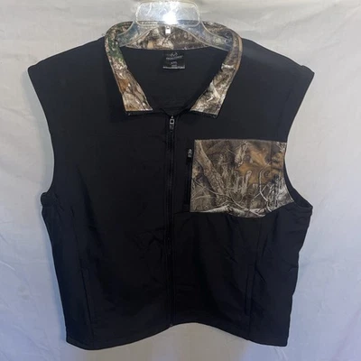 Realtree Men’s Outdoor Vest Size 2XL Black Camo Athleisure Activewear  - Image 1 of 4
