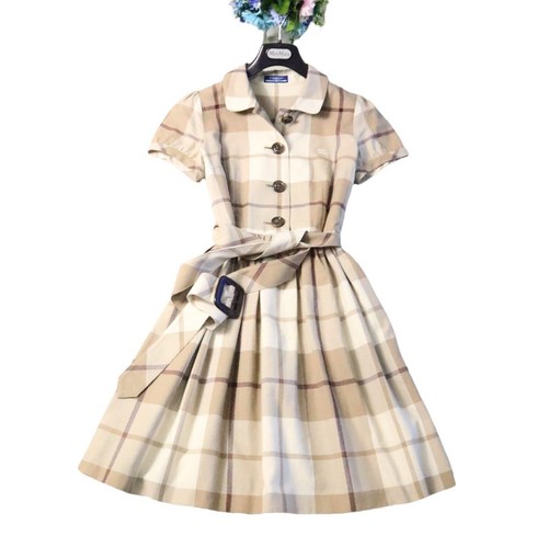 Abito Burberry Blue Label Nova Check pezzo unico ricamo 38