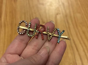 Magic Girl Collection Rhinestone Barrette Hair Clip CURVY Bobbi Pin Rare - Picture 1 of 5