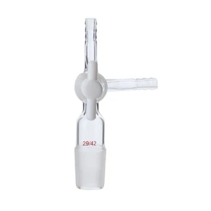29/42 3-Way Glass Flow Control Adapter With PTFE Stopcock Laboratory Glassware - Picture 1 of 1
