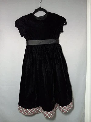 Isabel Garreton бархата черный девочка платье с коротким рукавом повседневный или официальный размер 6 X - Изображение 1 из 4