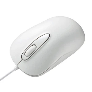 Sanwa Supply wired laser mouse 3 button tongue medium size white - Picture 1 of 8