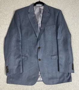 Chaps Blazer Mens 44L Blue Two Button Notch Lapel Paisley Lined Sport Coat Vent - Picture 1 of 13