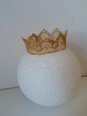 Diadema corona recién nacida bebé niña fotografía foto utilería hecha a mano dorada Foto 1 de 4