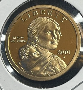 2001- S Native American Sacagawea Proof Dollar Gem Cameo USA aus Proof Coin Set! - Bild 1 von 2