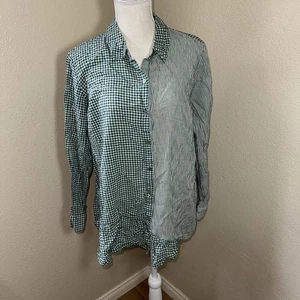LOGO By Lori Golstein 100% Cotton Women’s Button Up Blouse L - Picture 1 of 5