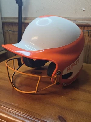 Rip-It - S/M  - Youth Softball Batting Helmet - Orange & White - Image 1 of 4