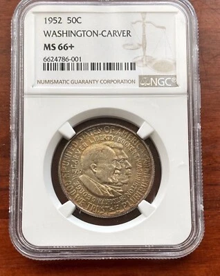 🇺🇸 1952  50 C Washington-Carver Commemorative Half Dollar Graded By NGC MS 66+ - Image 1 of 4