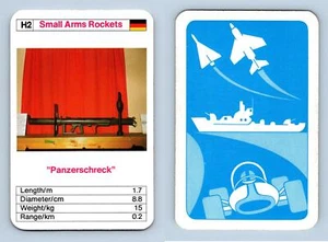 "Panzerschreck" - Military Rockets 1970's ACE Trumps Card - Picture 1 of 1