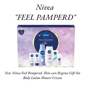 New Nivea Feel Pampered Skin care Regime Gift Set Body Lotion Shower Cream - Picture 1 of 2