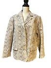 Vtg Terry Lewis Classic Lined Reptile Snake Genuine Leather Jacket Blazer Sz L