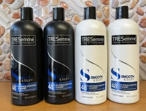 4 Stück Tresemme SMOOTH SILKY 48 STUNDEN FRIZZ CONTROL SHINE Shampoo Conditioner 28 Unzen - Bild 1 von 3