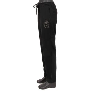 DOLCE & GABBANA Cotton Jogging Pants Trousers DG Crown Logo Black  - Picture 1 of 6