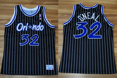 MENS LARGE ORLANDO MAGIC NBA BASKETBALL SHIRT JERSEY CHAMPION O'NEAL #32 BLACK Cover