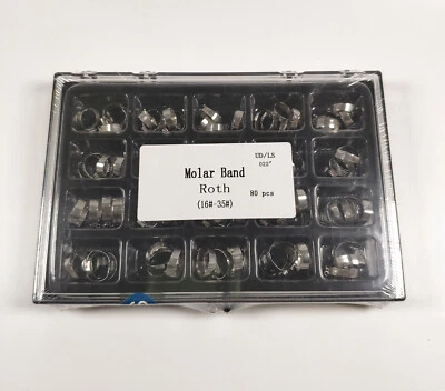 80 piezas/Kit de ortodoncia dental banda molar de metal y tubo bucal U2/L1 Roth 022 16#-35# Foto 1 de 4