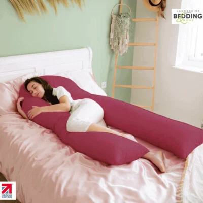 LANCASHIRE BEDDING Pregnancy Pillow U-Shape Super Full Body Support with Pillowcase Hollowfibre