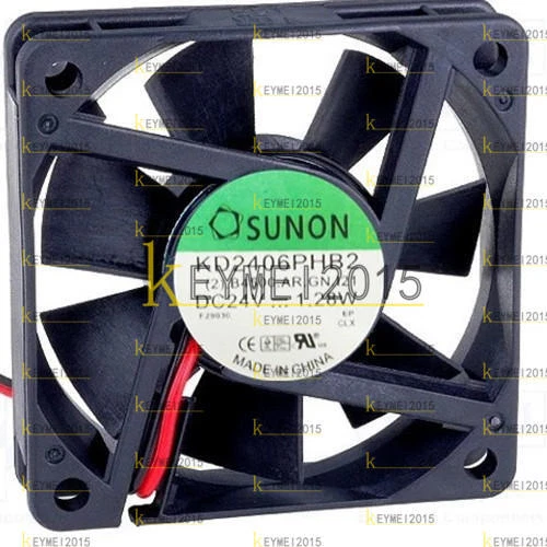 One SUNON Fan KD2406PHB2 DC 24V 1.28W 60*60*15MM 2-wire New - Image 1 of 1