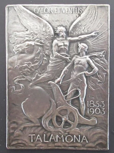 FRANCE-1903- HELIOS  & AQUILUS  -ART NOUVEAU SILVERED CLICHE by DELPECH  - RARE - Picture 1 of 2