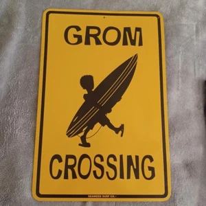 12"X18" Metal Sign Wall Art Home Decor Kitchen Inside/Outside Grom Crossing - Picture 1 of 1