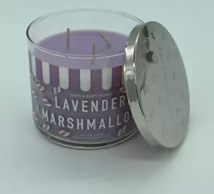 Bath & Body Works Candle 3-Wick Lavender Marshmallow Large 14.5 oz - Picture 1 of 3