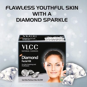 VLCC Diamond Facial Kit, 50g+10ml Get the parlor like Glow - Picture 1 of 5