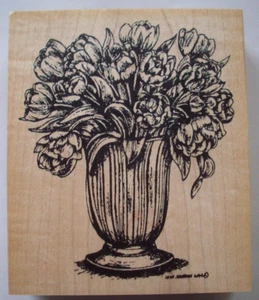 Doppelte Tulpen in Vase Stempel unbenutzt - Bild 1 von 4