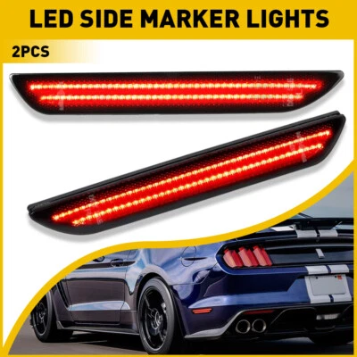 Luces de señal rojas LED marcador lateral de humo trasero para Ford Mustang 15-21 Foto 1 de 4