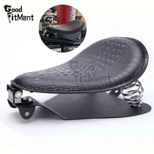Motorrad Leder Solo Sitz mit Grundplatte für Harley Softail Dyna Honda Universal - Bild 1 von 12