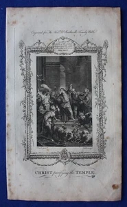 Original antique print CHRIST PURIFYING THE TEMPLE, Dr. Southwell's Bible, 1774 - Picture 1 of 3