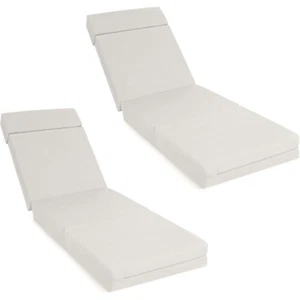 2er Pack Chaiselongue Kissen Outdoor 2er Set Wasserdicht mit Abnehmbarem Bezug - Bild 1 von 22