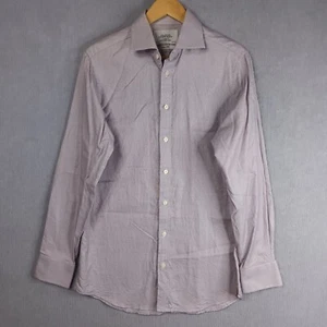 Charles Tyrwhitt Mens Size 15 Small Purple Check Slim Fit Office Business Shirt - Picture 1 of 5