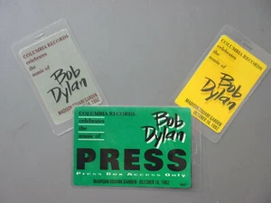 Bob Dylan backstage passes 3 Laminated Authentic Oct 16 1992 Madison Square Grdn - Picture 1 of 1