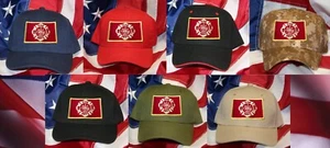 FIRE DEPARTMENT HAT PATCH CAP MALTESE CROSS FLAG FIREMEN QUILT GIFT FD - Picture 1 of 16