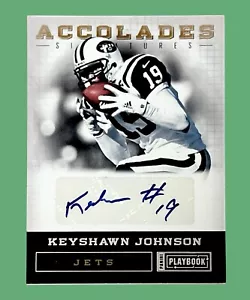 KEYSHAWN JOHNSON 2012 PANINI PLAYBOOK ACCOLADES AUTO CARD /49 #17 NY JETS - Picture 1 of 2
