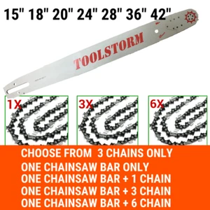 15 18 20 24 28 36 42" CHAINSAW BAR & CHAIN COMBO FIT BAUMR-AG Baumr-AG SX92 92CC - Picture 1 of 34
