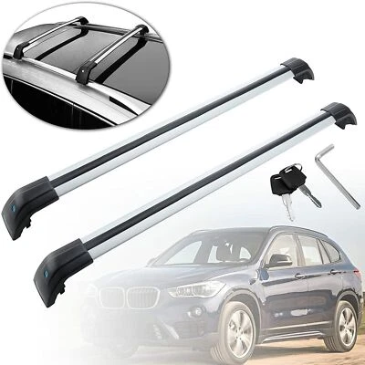 Barras transversales bloqueables 2 piezas barras transversales de riel para BMW X1 E84 2010-2015 Foto 1 de 4