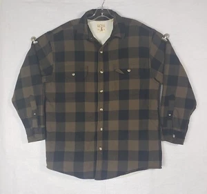 RedHead Mens Shirt L Large Brown Sherpa Lined Long Sleeve Button Up Outdoors - Picture 1 of 7
