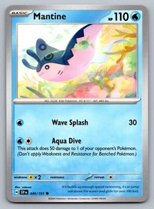 Pokemon TCG Surging Sparks Mantine #40 - Picture 1 of 2