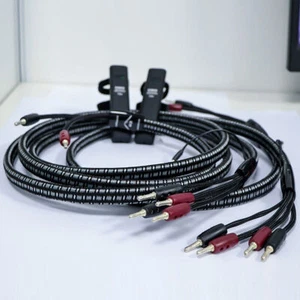 Pair HiFi K2 Bi-wire/Single-wire with 72V DBS Speaker Cables+Silver Banana Plugs - Picture 1 of 13
