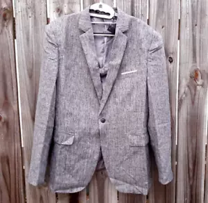JONES Casual Sport Coat Blazer Two Button Lightweight Business Jacket Gray L - Picture 1 of 7