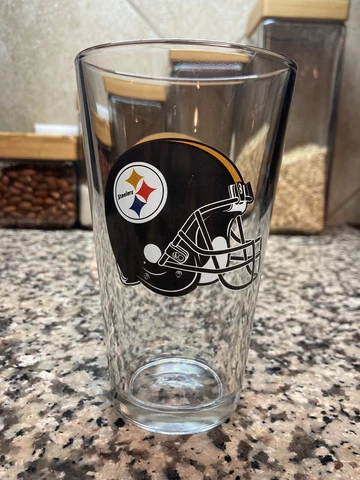 Vintage Pittsburgh Steelers NFL Football Helmet Logo Miller Lite Beer Pint Glass Cover