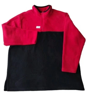 Just My Sweatshirt Boy 14/16 Black Red Colorblock Fleece 1/4 Zip Long Sleeves - Picture 1 of 6