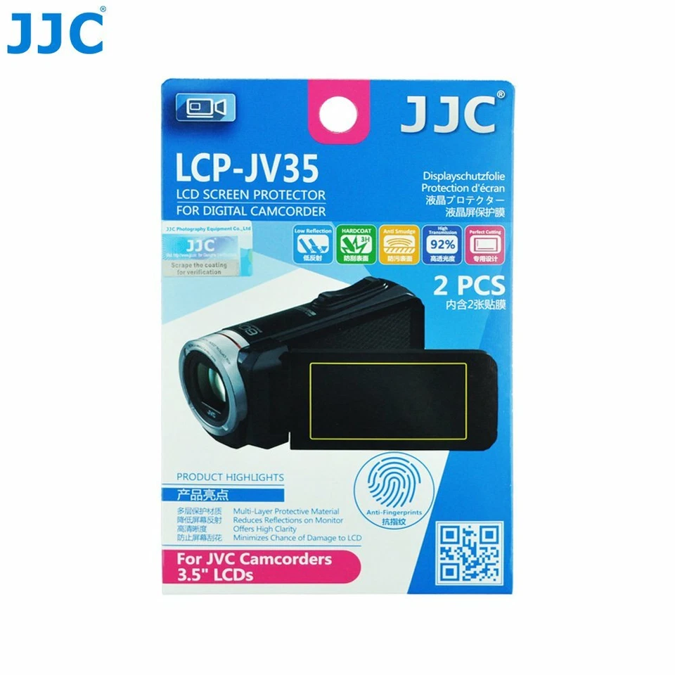 JJC LCP-JV35 Film Screen Display Protector for JVC 3.5" LCD Camcorders x2 - Image 1 of 4