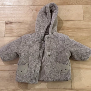 Carter's Brown Fuzzy Teddy Bear Hooded Jacket, 6-9 Months - Picture 1 of 5