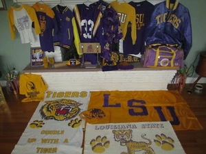 20 + Piece LOT Vtg 60s 70s 80s 90s LSU TIGERS Swag t shirt jersey starter jacket - Picture 1 of 12