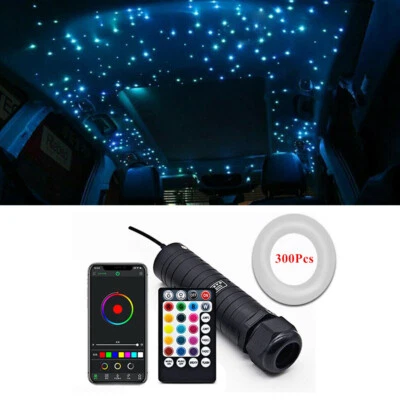300 Piezas Fibra Óptica LED Techo Coche Luz Estrella 12V 6W Control Remoto Bluetooth APP Foto 1 de 4