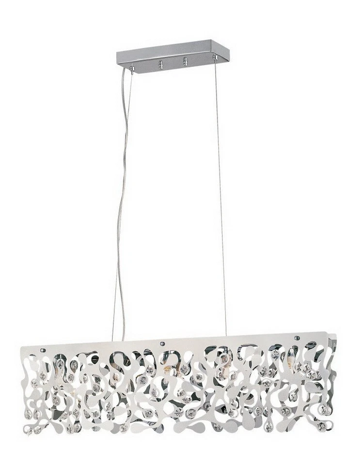 Lámpara de araña/luz isla cromo pulido y cristal original $900 Foto 1 de 1