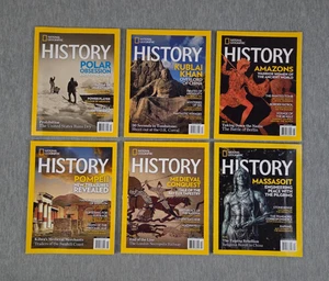 National Geographic History 6 Magazine Lot 2020 Kublai Amazons Pompeii - Picture 1 of 18