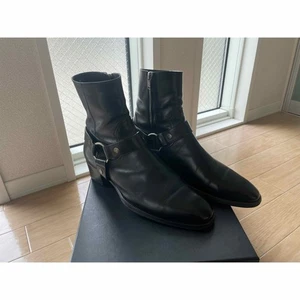 YSL Saint Laurent Wyatt Arnés Anillo Cremallera Botas Para Hombre 41 US8 Cuero Negro Vibram - Imagen 1 de 24