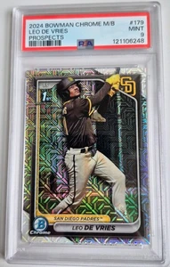 2024 Bowman Leo De Vries 1st Bowman Mega Mojo Refractor PSA 9 MINT - Athletics - Picture 1 of 2